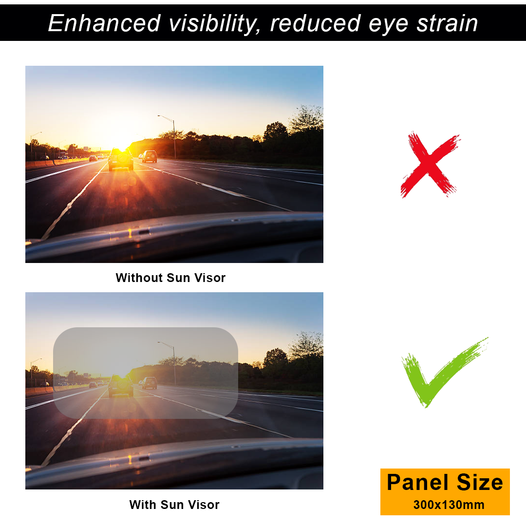 Potauto Sun Visor Panel | Anti-Glare Car Sunshade for UV Protection & Clear Vision | Universal Fit for Cars, SUVs & Trucks