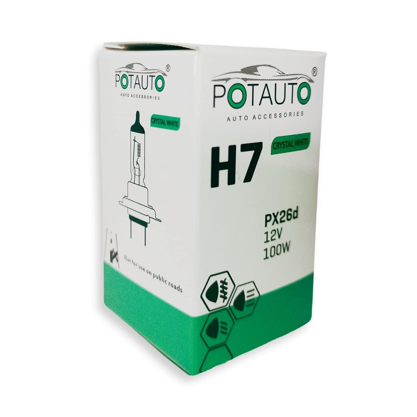 Potauto H7 12V Halogen Headlight Bulb - VTL WORLD