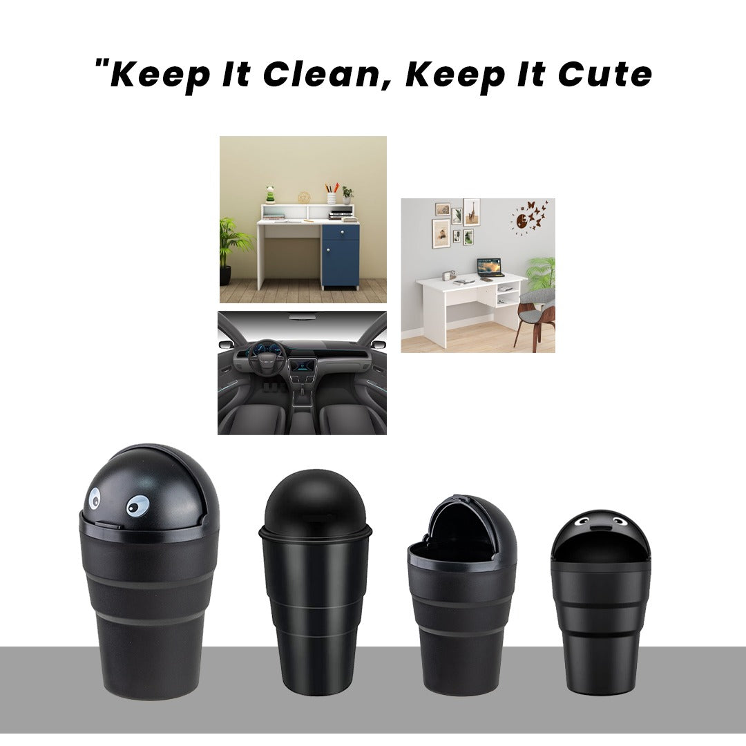 Potauto Mini Car Trash Dustbin | Can Holder Dustbin | Portable Trash Can For Car, Home, Office (Black)