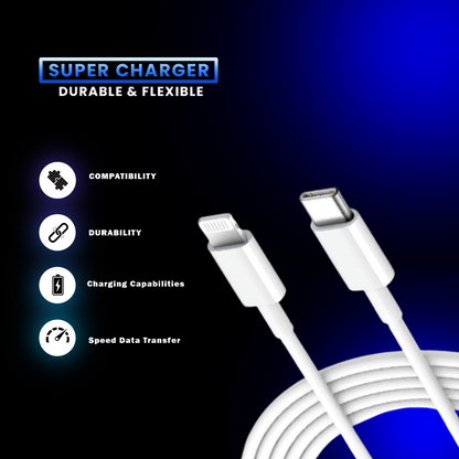 POTAUTO Type-C to Type-C Fast Charging Cable – 60W PD, High-Speed Data Transfer, Compatible with MacBook, iPad, Samsung, and More (1M, White)
