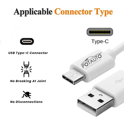 Potauto charging cable USB to Type C Cable
