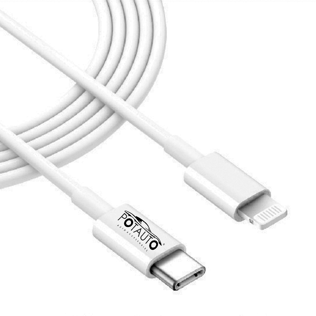 POTAUTO USB to Type-L Apple Charging Cable | 1 Meter | 12W Fast & Reliable Charging Compatible for MacBooks & Apple Devices