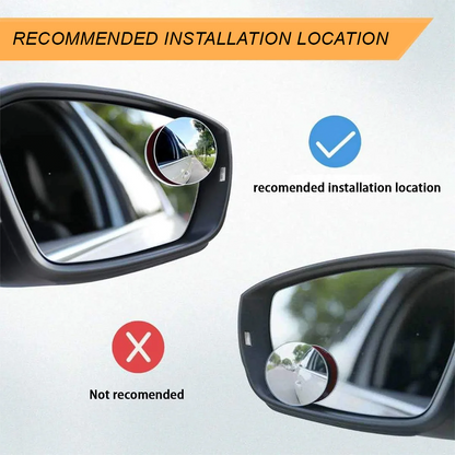 Potauto Blind Spot Mirror, 360° Angle Rear View Parking Convex Mirror, Frameless Car Mirror with 3M Original adhesive compatible for all Vehicles (Round 2-Pcs)