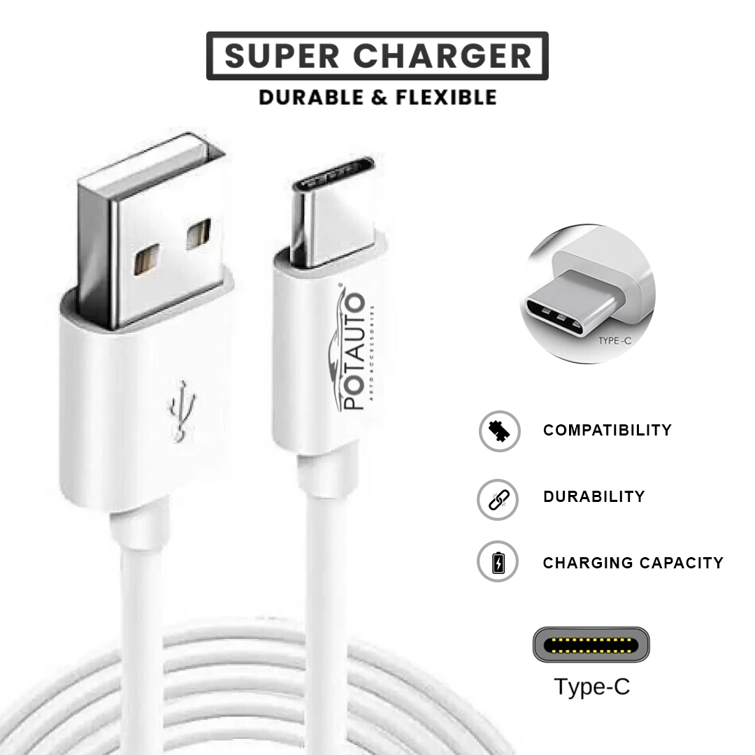 Potauto charging cable USB to Type C Cable