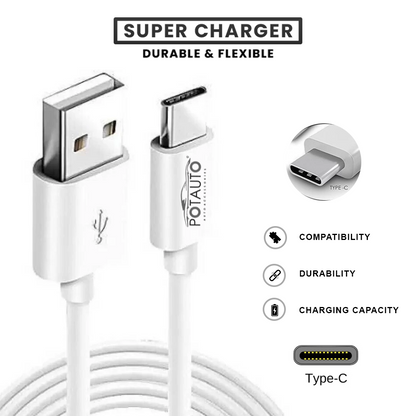 Potauto charging cable USB to Type C Cable