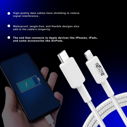 POTAUTO USB to Type-L Apple Charging Cable | 1 Meter | 12W Fast & Reliable Charging Compatible for MacBooks & Apple Devices
