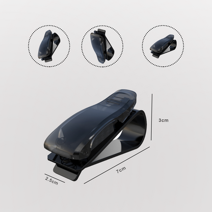 Potauto 1 Pc Car Sunglass Holder Eyeglasses Storage Fastener Sun Visor Clip-on Glass Case for All Cars, SUVs, Trucks (Universal Black)