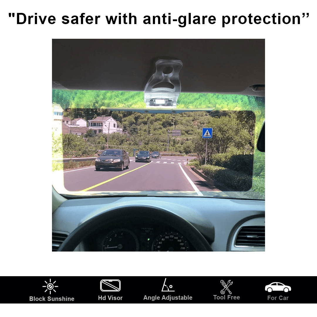 Potauto Sun Visor Panel | Anti-Glare Car Sunshade for UV Protection & Clear Vision | Universal Fit for Cars, SUVs & Trucks