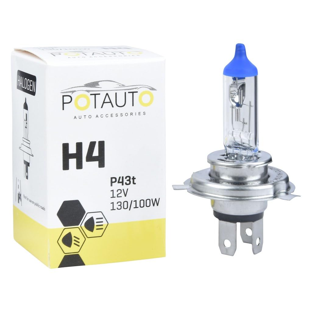 Potauto H4 12V Halogen Headlight Bulb - VTL WORLD