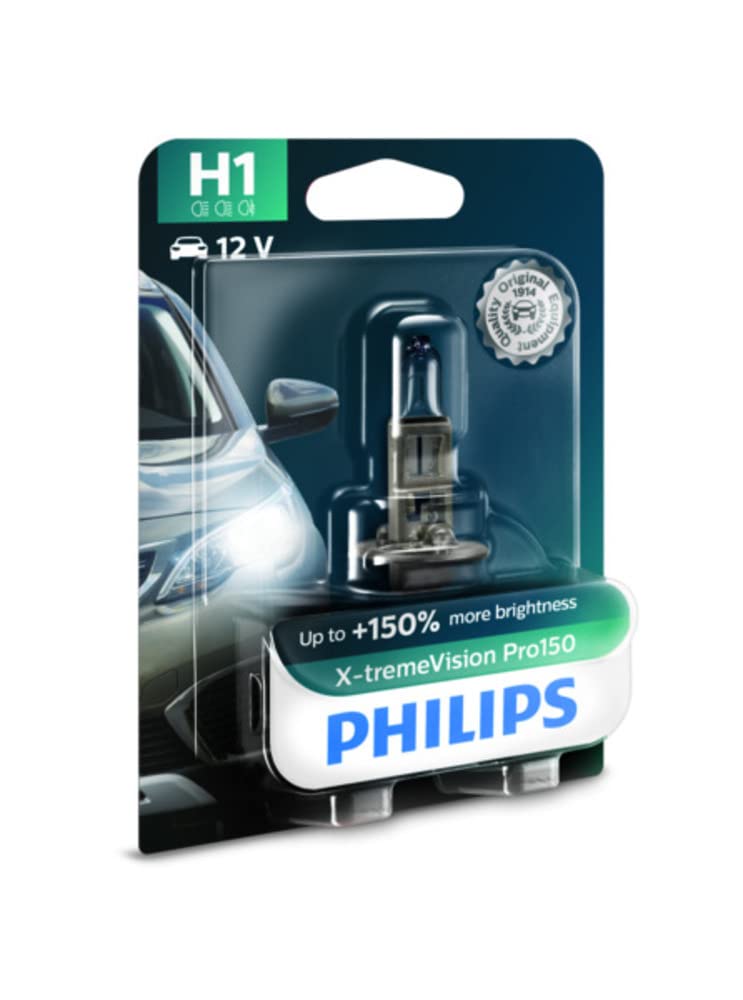 Philips H1 12V Halogen Light For Car, Headlight bulb , Pack of 1 - VTL WORLD