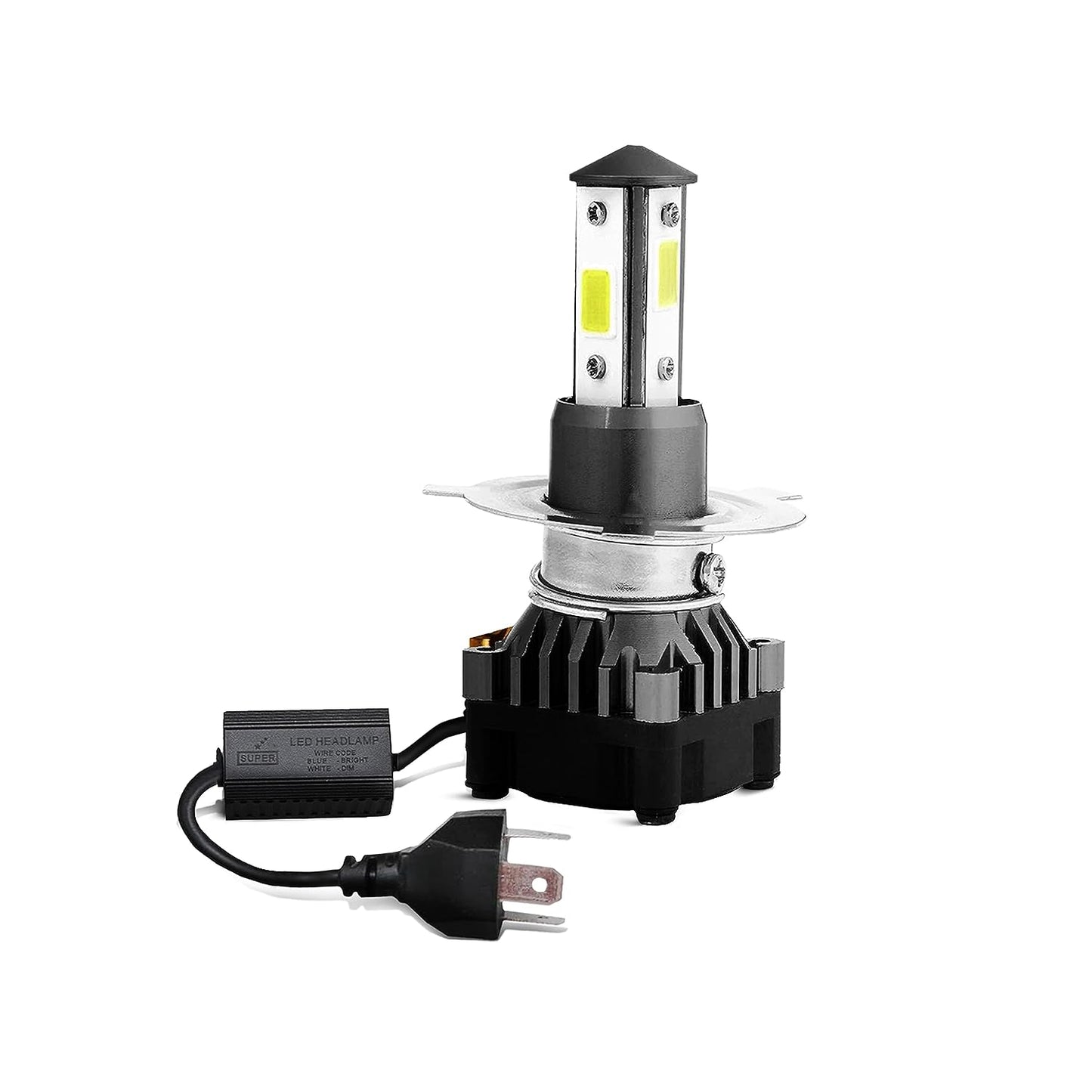 Super 4101 HS1 LED Headlight Bulb for Bikes & Scooters - High Speed Cooling Fan, 3000 Lumens, 6000K Pure White - Pack of 1 - VTL WORLD