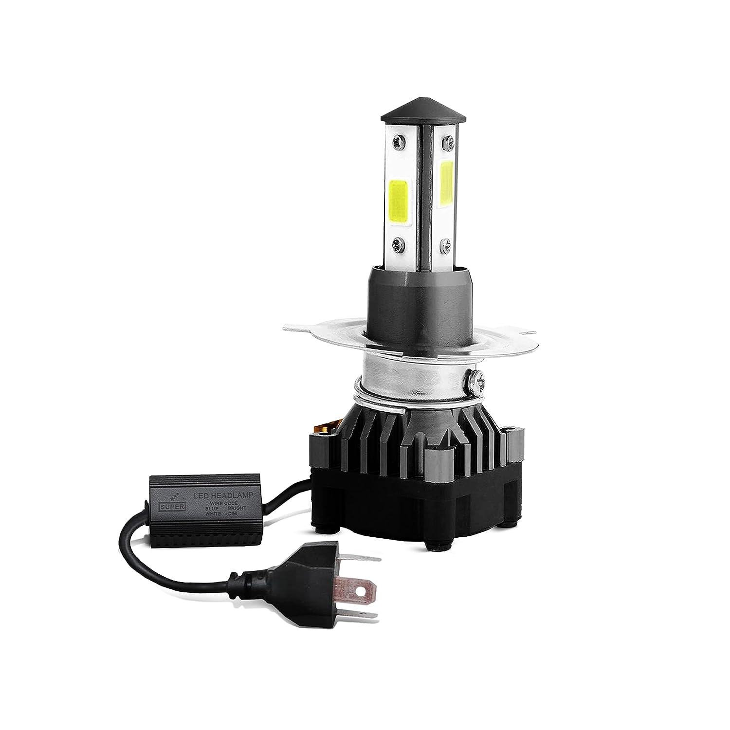 Super 4101 HS1 LED Headlight Bulb for Bikes & Scooters - High Speed Cooling Fan, 3000 Lumens, 6000K Pure White - Pack of 1 - VTL WORLD