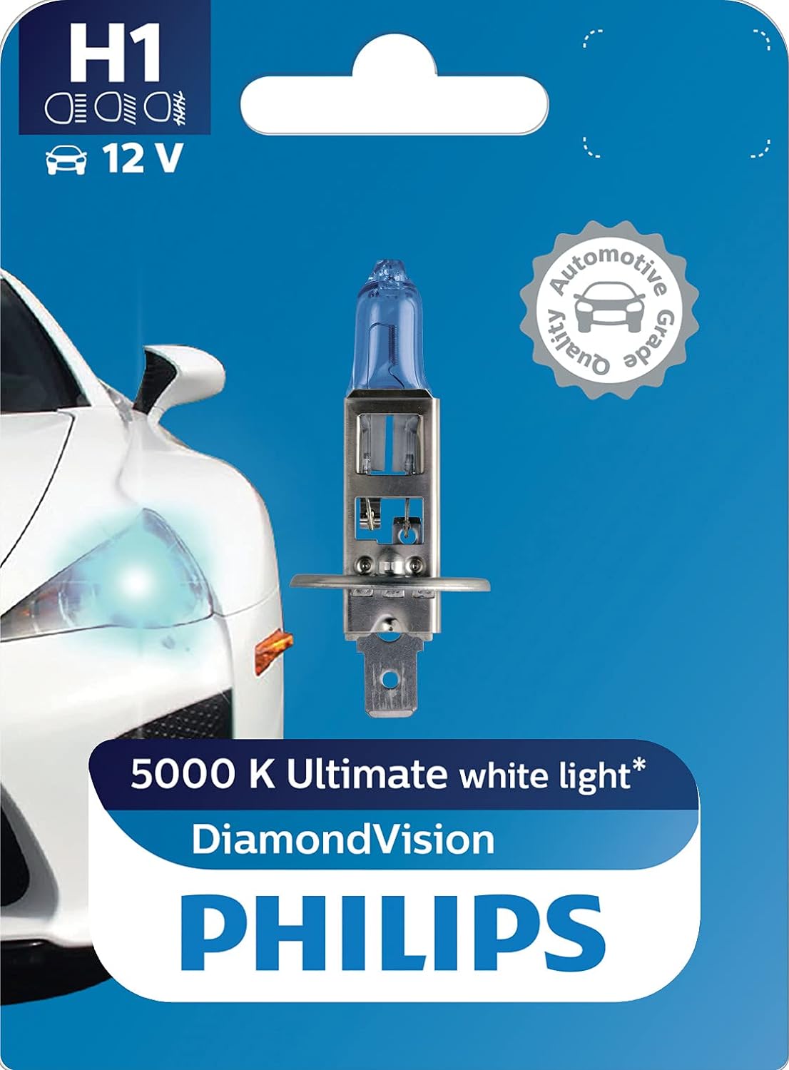 Philips H1 12V Halogen Light For Car, Headlight bulb , Pack of 1 - VTL WORLD