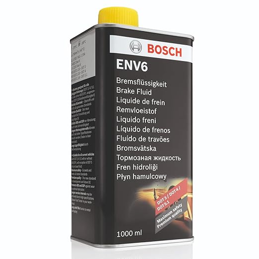 Bosch Brake Fluid ENV 6  , Compatible with DOT 3, 4, 5.1 For Cars  and Trucks with or without ABS/ESP, OE Quality, 1000 ML & 500 ML.