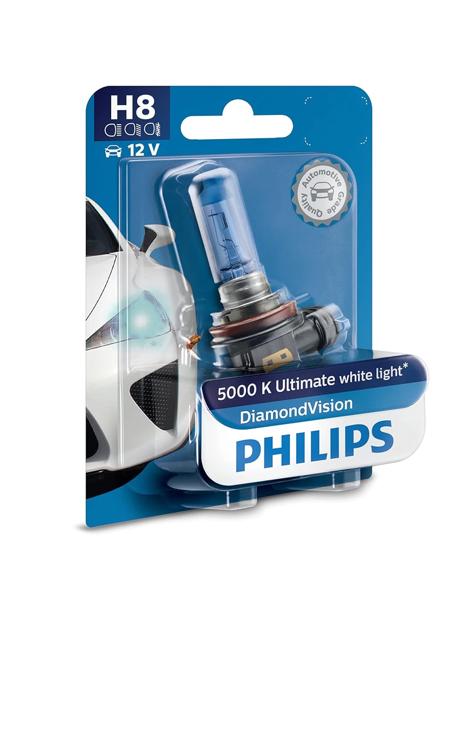 Philips H8 12V Halogen Light For Car, Headlight bulb , Pack of 1 - VTL WORLD
