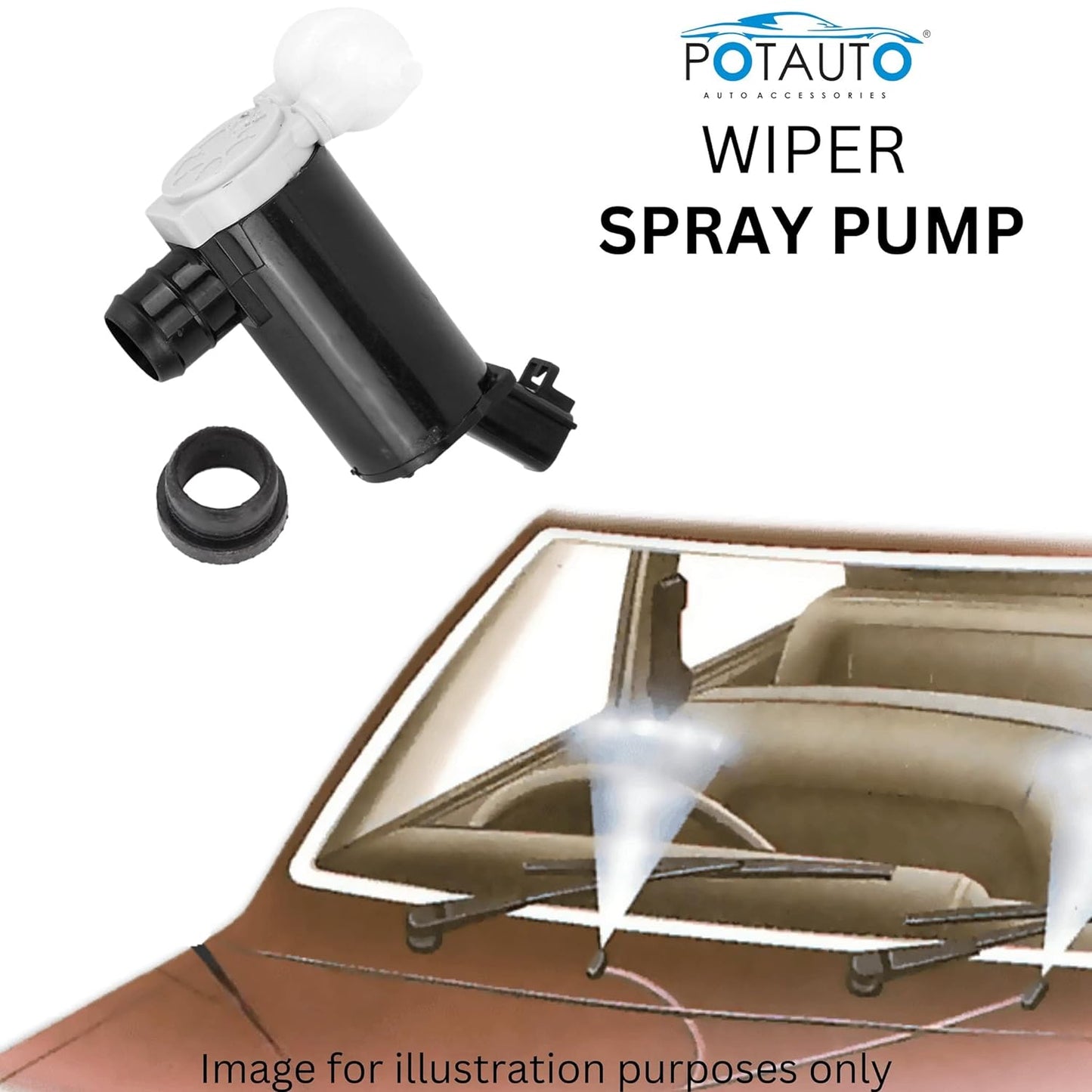 Potauto Wiper Spray Motor For Cars - VTL WORLD