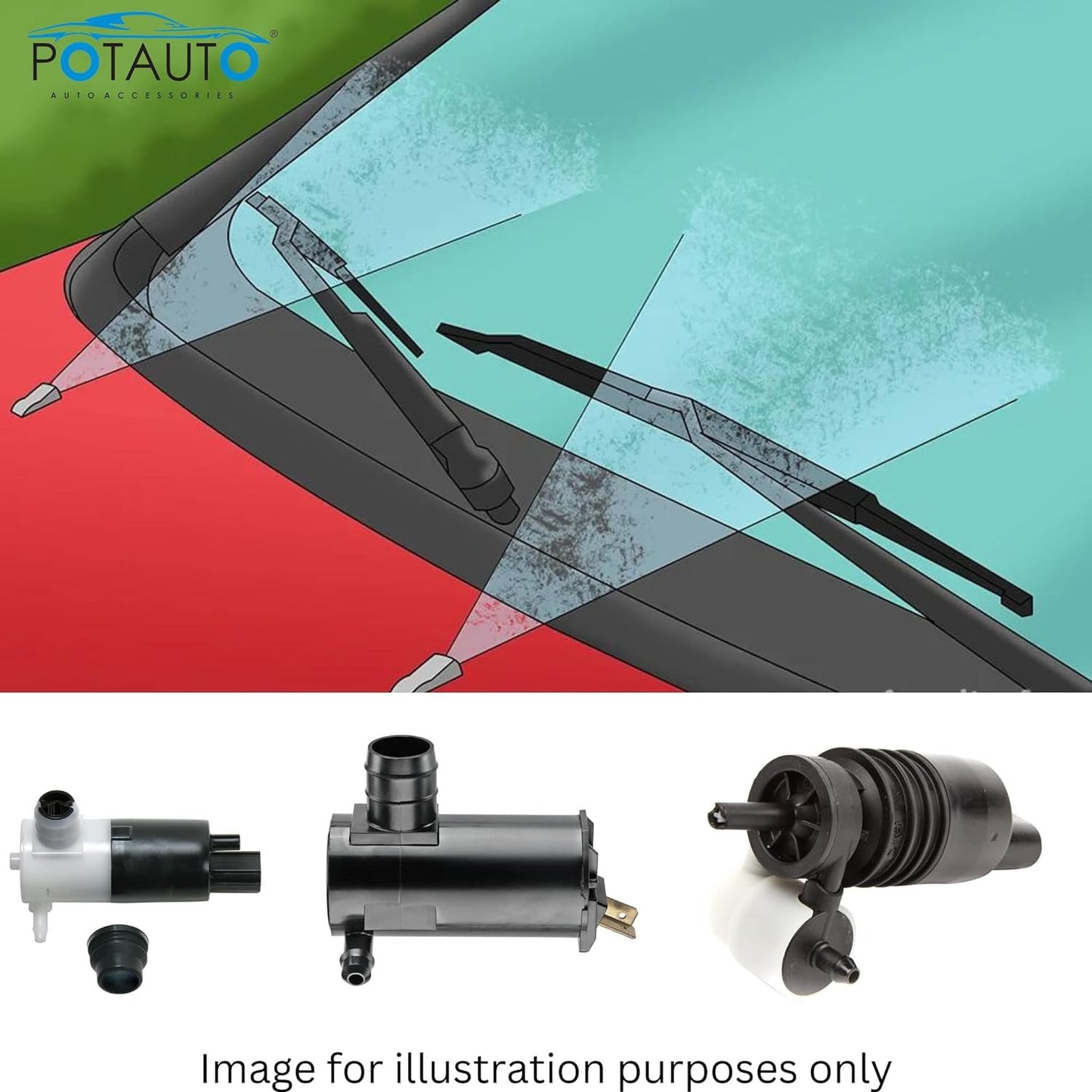 Potauto Wiper Spray Motor For Cars - VTL WORLD