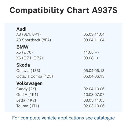 Bosch 3397118937 High Performance Premium Aerotwin Wiper Blade - A937S