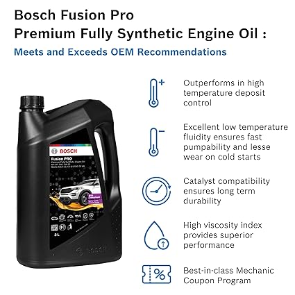 Bosch Fusion PRO 5W-30 API SP:SAE Fully Synthetic Engine Oil for Cars (3 L) | High Performance | Meets ACEA C2, C3 & ILSAC GF-6A Standards