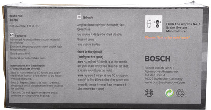 Bosch F002H600408F8 All Weather Performance Front Brake Pad for GM Tavera (Set of 4) - VTL WORLD