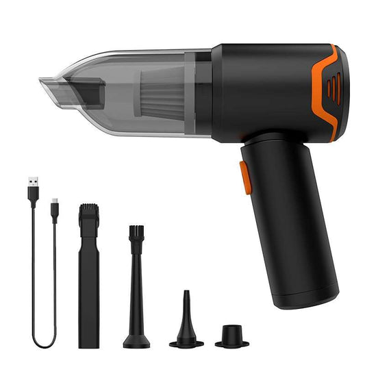 Potauto Cordless Vacuum Cleaner | 60W Powerful Suction | 7.4V Rechargeable | 100ml Dust Cup | Type-C Fast Charging | Air Exhaust & Blowing | Multifunctional Nozzle | Handheld for Car & Home
