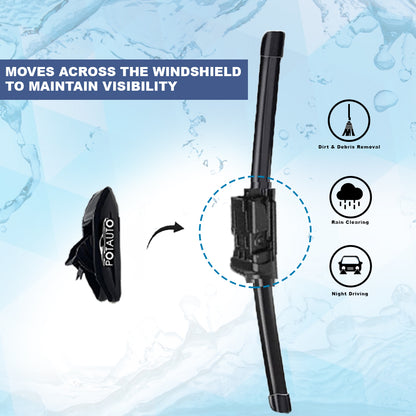 Potauto Mattu Smart Car Wiper blade | Premium high performance replacement Windsheild Wiper Blade with unique wear change indicator | First time in India