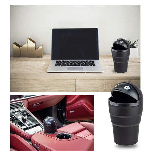 Potauto Mini Car Trash Dustbin | Can Holder Dustbin | Portable Trash Can For Car, Home, Office (Black)