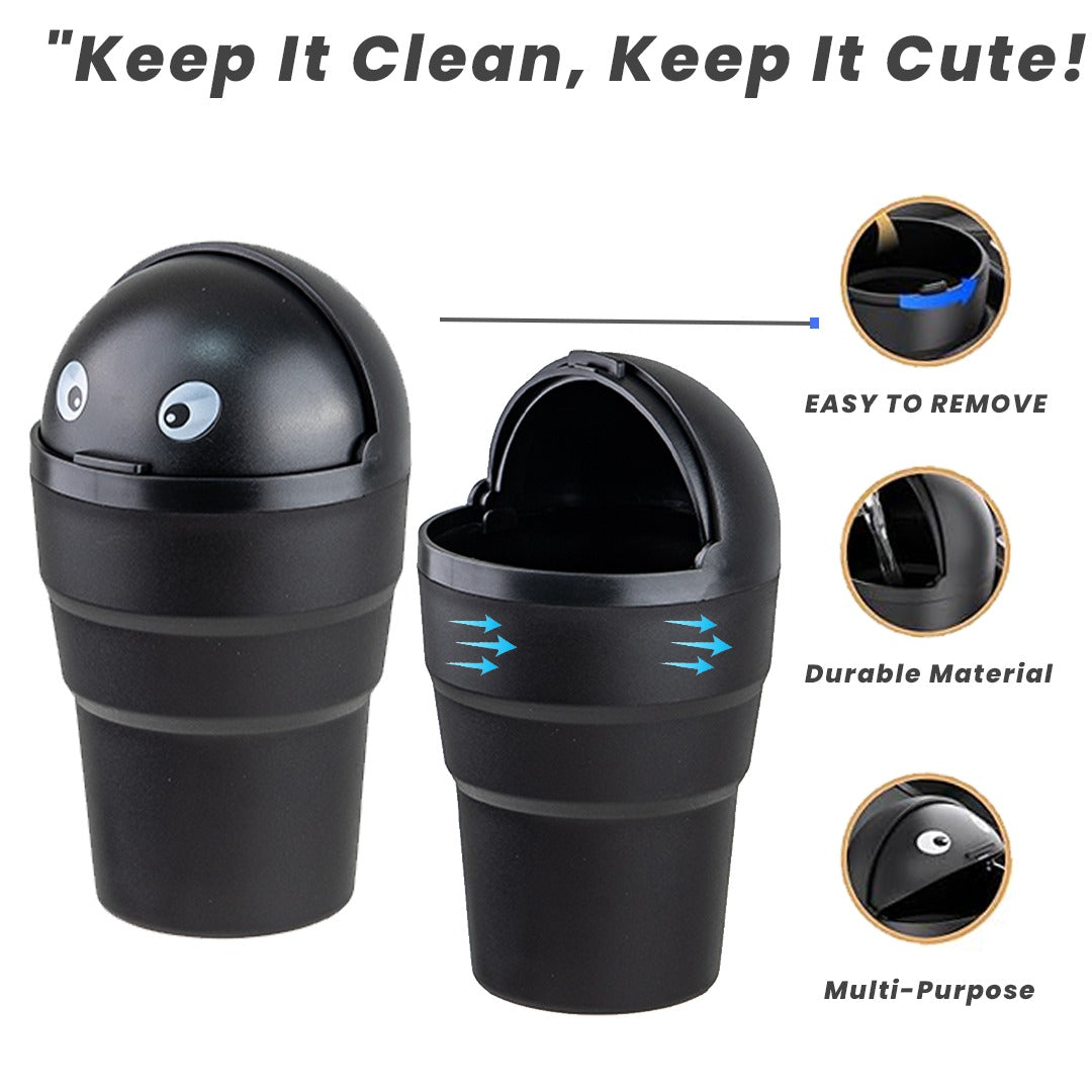 Potauto Mini Car Trash Dustbin | Can Holder Dustbin | Portable Trash Can For Car, Home, Office (Black)