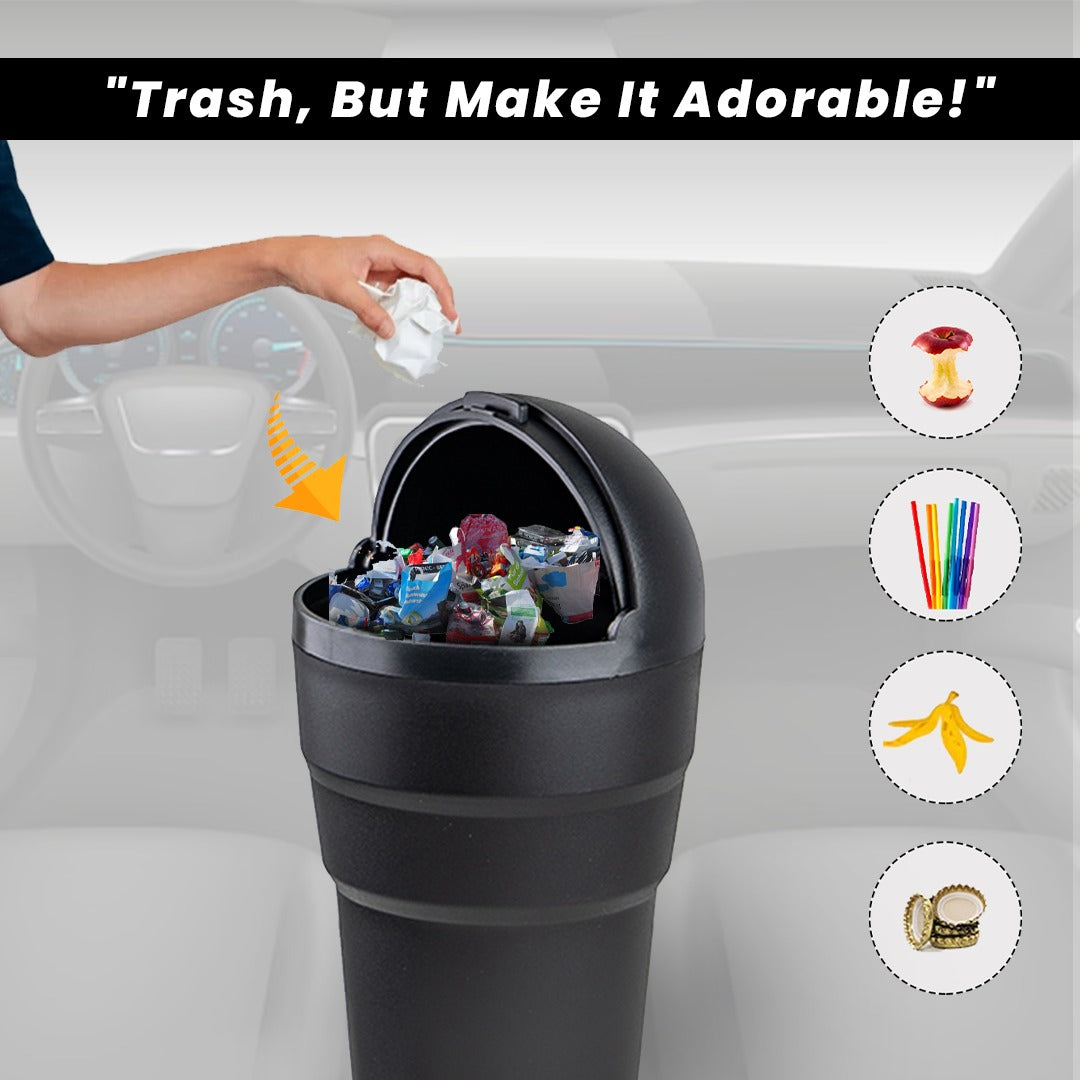 Potauto Mini Car Trash Dustbin | Can Holder Dustbin | Portable Trash Can For Car, Home, Office (Black)